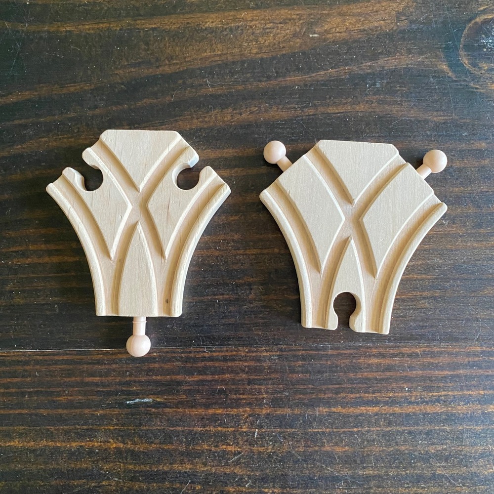 Wooden Train Track Y-Switch 2 Way Switch 2pc Brio Thomas Compatible Male Female